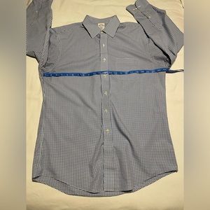 Brooks Brothers Men’s 1818 Non-Iron Dress Shirt Size 16.5-2/3 - Blue White Check